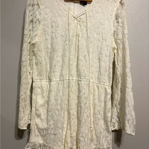 Disney Beauty and the Beast Ivory Lace Blouse XL